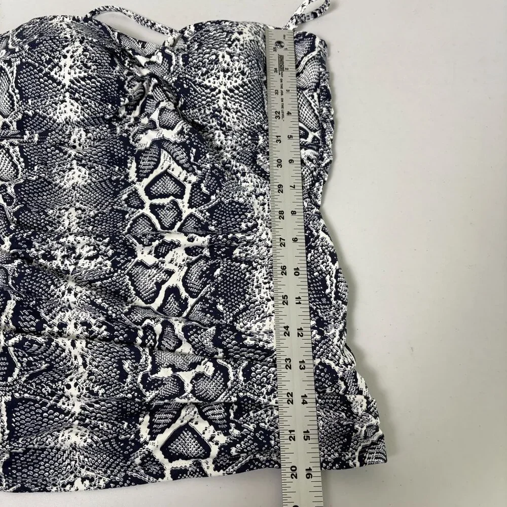 Tommy Bahama Snake Skin Print Swim Halter Top Size S‎ Blue White Built In Bra